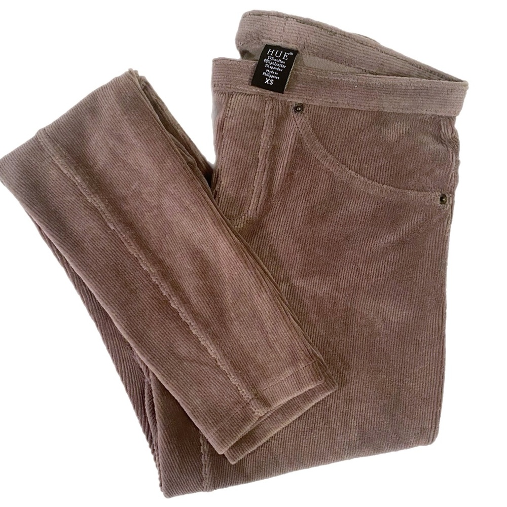 HUE Taupe Corduroy Leggings